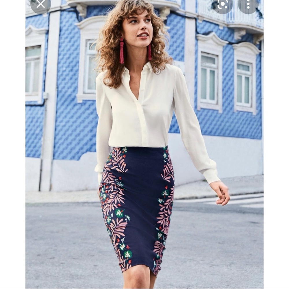 Boden Richmond pencil skirt floral pattern 10L